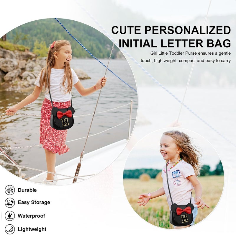 Iqimott Toddler Purse Girl Wallet for 2-10 Year Old Birthday Gift, Personalized Kids Little Mouse Ear Bow Crossbody Shoulder Purse - Image 4